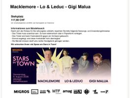 2 x Stars in Town Tickets 06. August