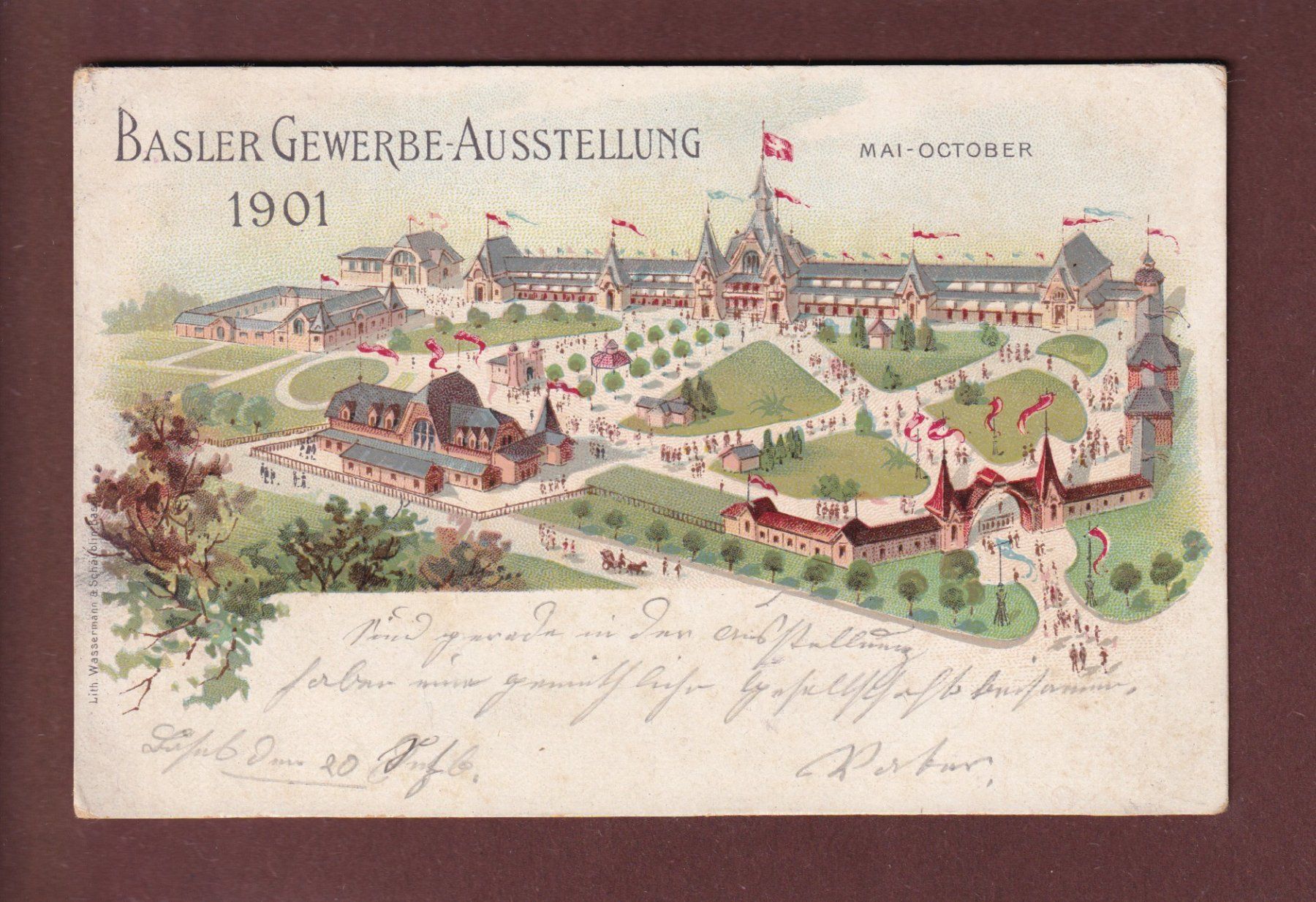 Cartoline postali: BASEL - Gewerbe-Ausstellung 1901 – Usato da Pully venduto da nicecards
