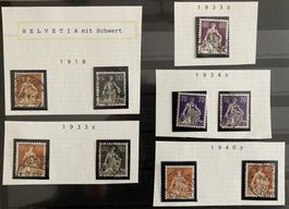 1918-1940 Auswahl 'Helvetia mit Schwert', SBK 394 Fr.