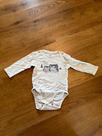 Baby Body langarm, Gr. 62, H&M, Eule