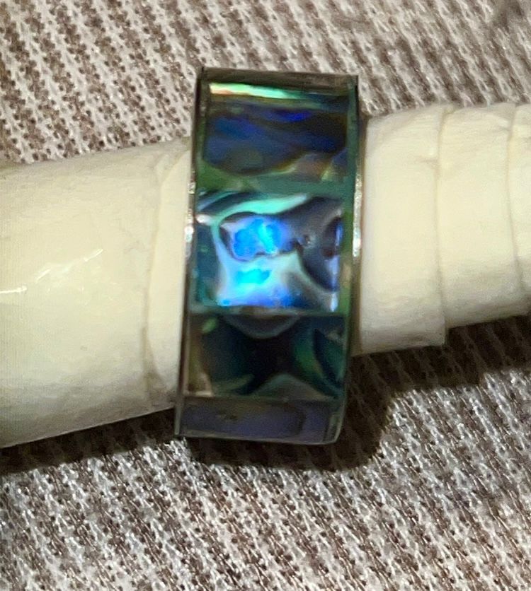 Anelli: Abalone Ring, Silberring, Damenring 17mm – Usato da Basel venduto da Tierschutz-Flohmi 2