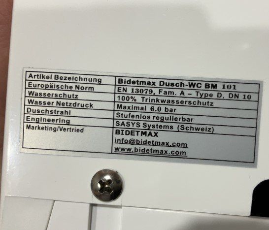 WC: Bidetmax Dusch WC BM 101 – Neuf avec emballage d'origine à Dorf par Zur-Lingg 4