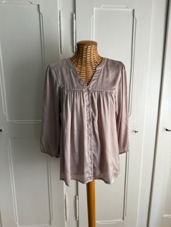 Satin Bluse puderfarben M