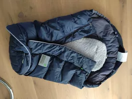 Lammy Winter Fusssack, marineblau, Top Zustand, mit Lammfell