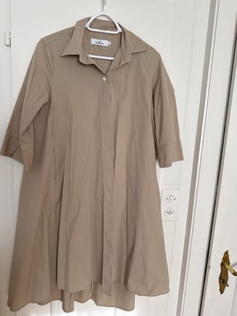 Hemdblusenkleid Nalani beige Baumwollmix Grösse 40