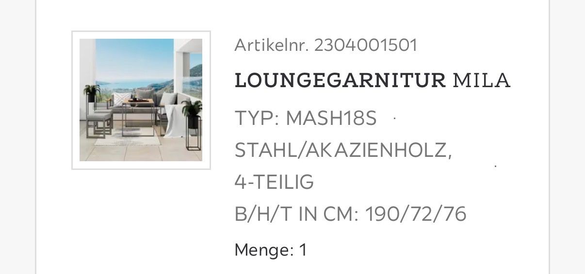 Mömax Set de table et chaises: Gartenlounge 4-Teilig – D'occasion à Wald ZH par Natushe 3