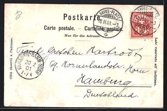 Cartoline postali: Davos, Ortsansichten im Winter aus der V – Usato da Berlin venduto da bartko-reher 1