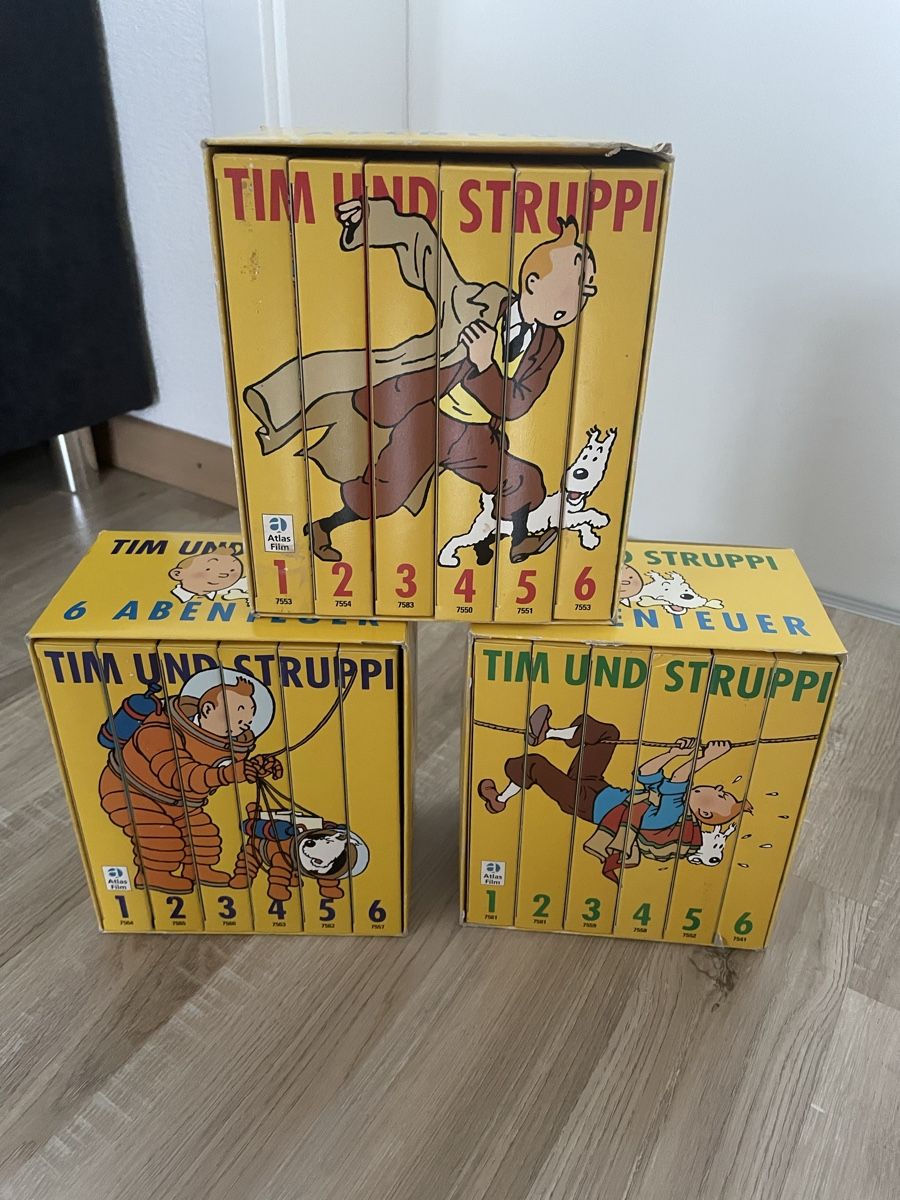Tutti i VHS: Tim & Struppi Sammelboxen VHS Neuwertig – Usato da Herisau venduto da MermaidMonster