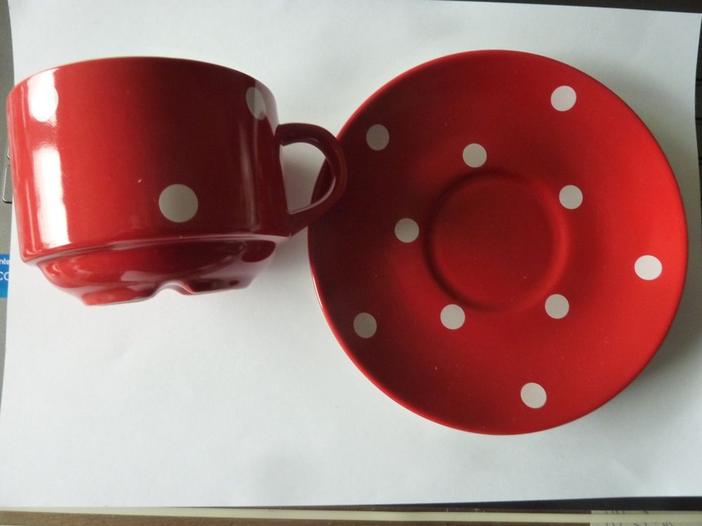 RÖSSLER KAFFEE TASSE MIT TELLER ROT. SWISS DESIGN. UNGEBRAU (Gebraucht ...