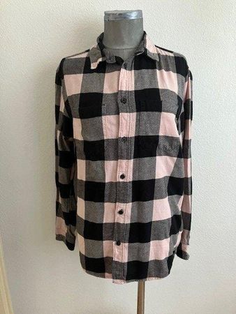 Chemise à carreaux rose et noire, taille S