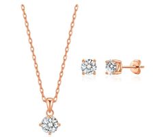 Brand New Philip Jones Rose Gold Necklace and Earring Set