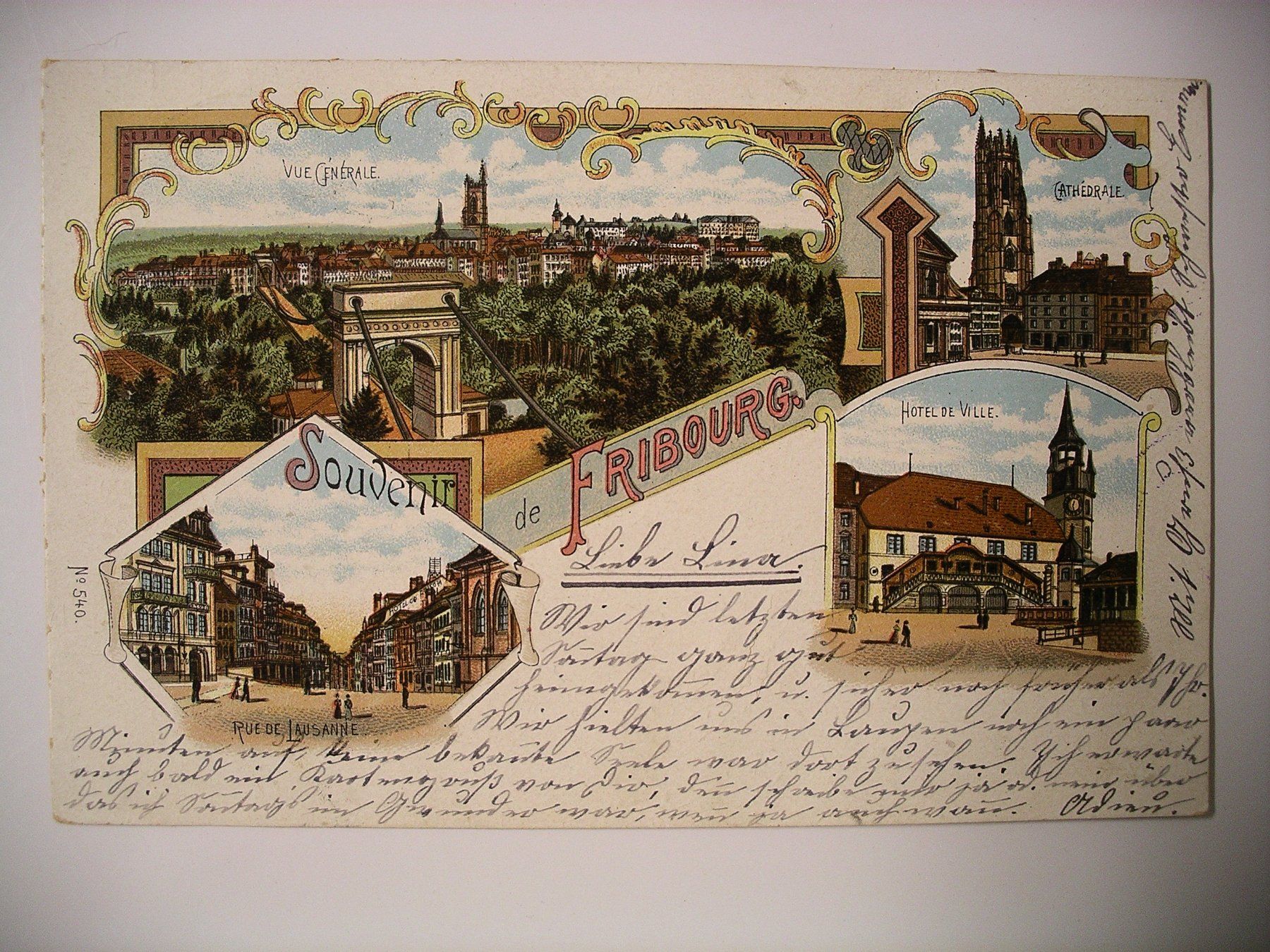 Cartoline postali: farbige LithoAK  FRIBOURG – Usato da Oberhofen am Thunersee venduto da luuping99