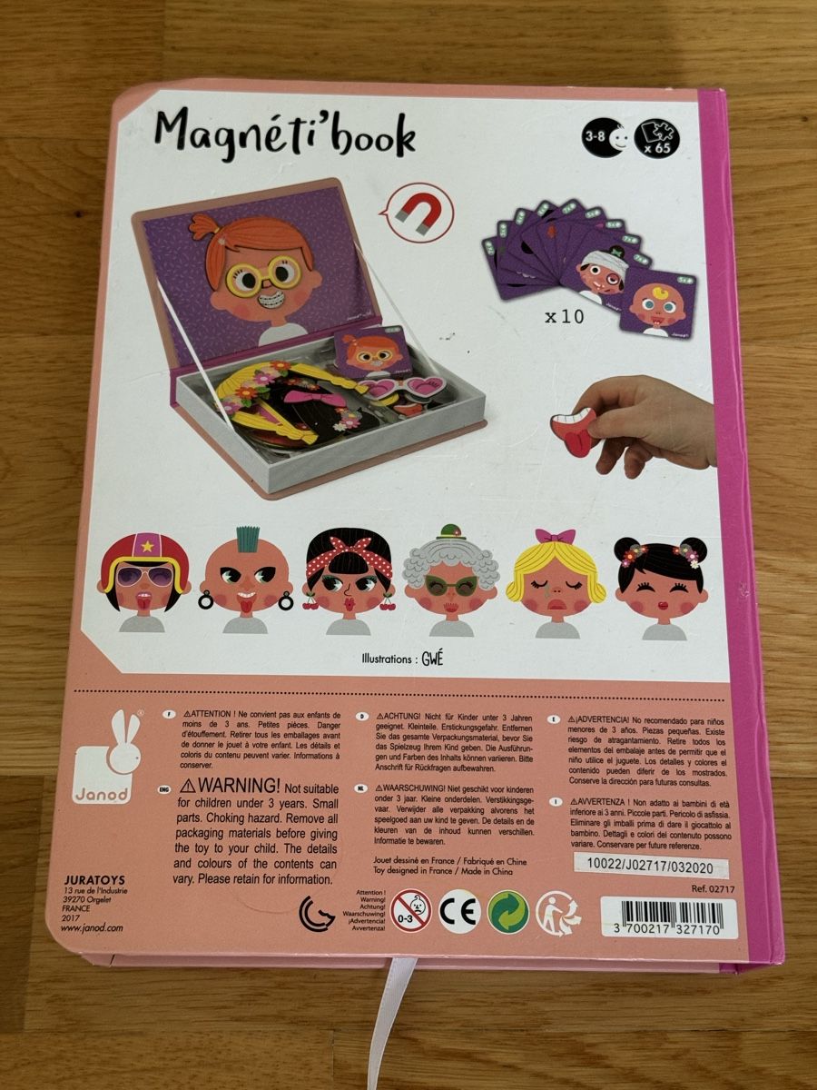 Janod Giochi: Janod Magnetbuch Crazy Faces guter Zustand – Usato da Zürich venduto da wtpooh 4