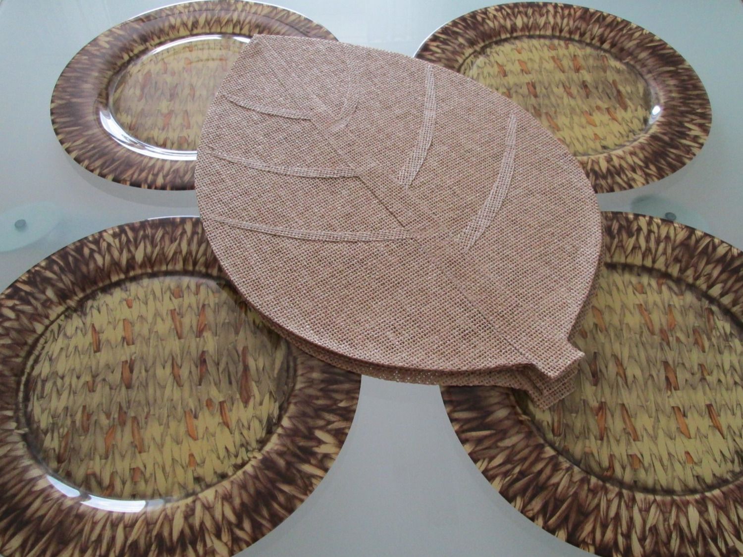 Teller: 4 Glasteller gross D-31cm.,4Stk.Platzset – Gebraucht aus Movelier von ddomenika
