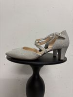 Gabor neue silberne Pumps 38 Riemchen Glitzer