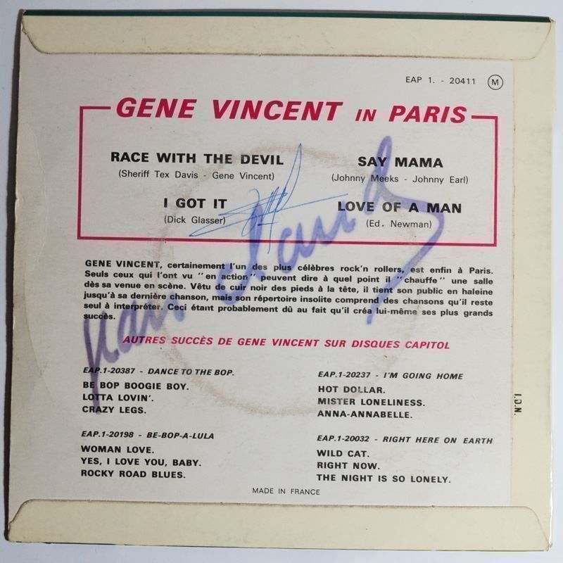 Dischi in vinile: EP: GENE VINCENT - In Paris – Usato da Frenkendorf venduto da Yard-Sale-2000 1