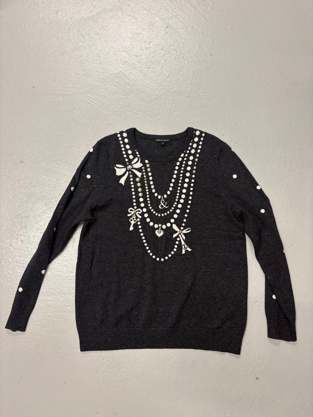 Pullover & Sweatshirts: Leo&Ugo Strickpullover Gr. 42 grau Perlen Glitzer Pullover – Neu (gemäss Beschreibung) aus Regensdorf von secondchancefashion 4