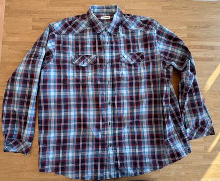 Hemd - SCHÖFFEL Langarm blau weiss rot kariert ca Gr. XXL