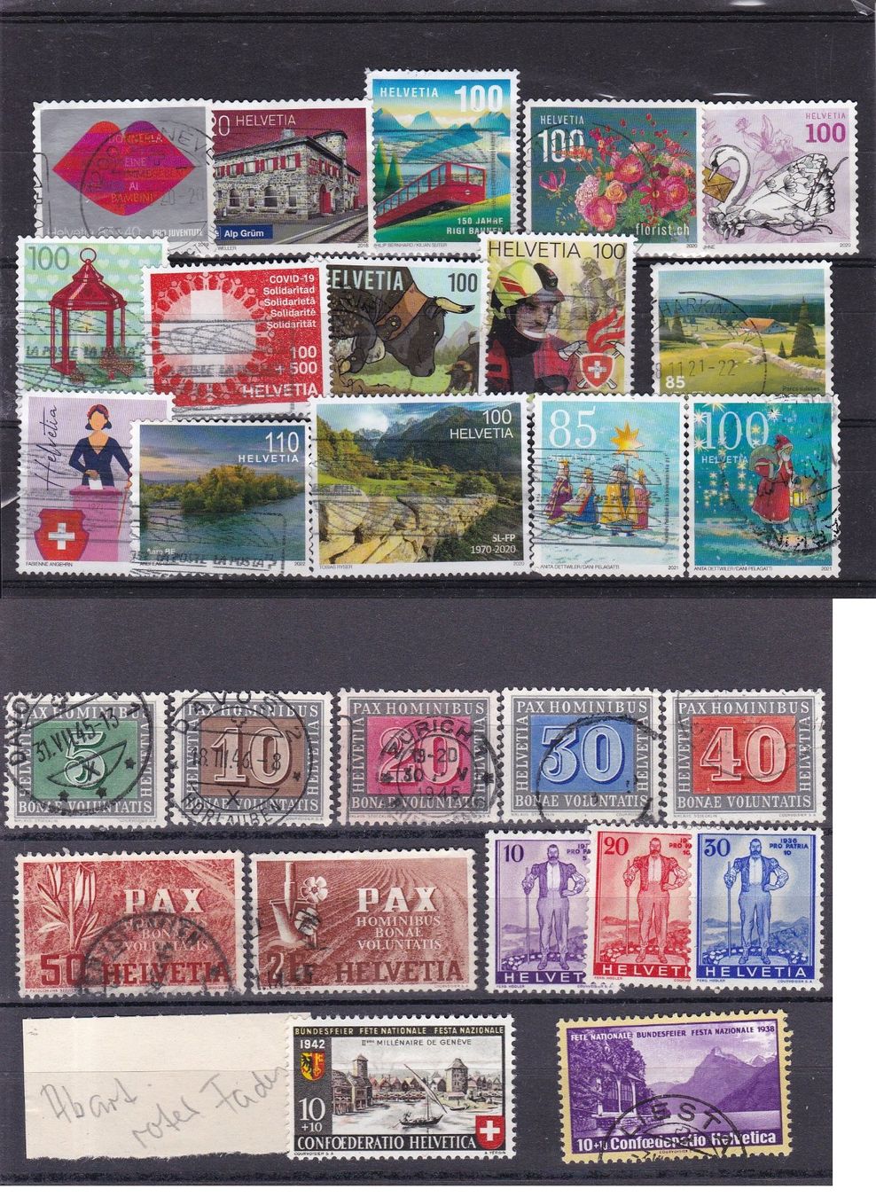 Alle Briefmarken: 12 Stk. CH Briefmarken-Steckkarten, bunt gemischt – Gebraucht aus Münchwilen AG von Nesar 3