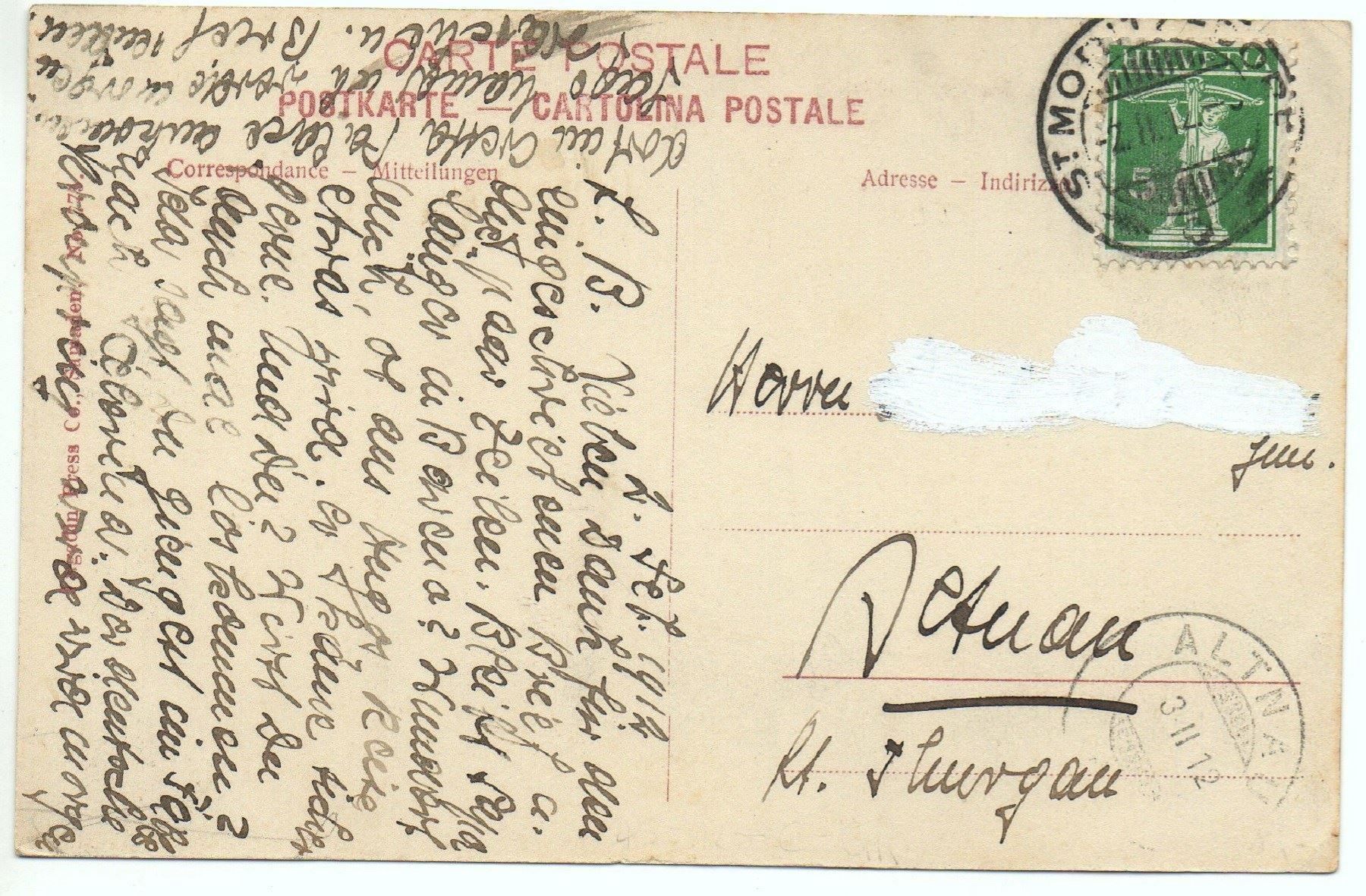 Cartoline postali: ST. MORITZ Wintersport, Tailing – Usato da Jona venduto da philajona 1