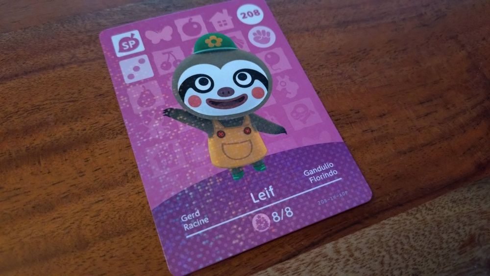 Carte Amiibo - Animal Crossing - Racine / Leif - #208
