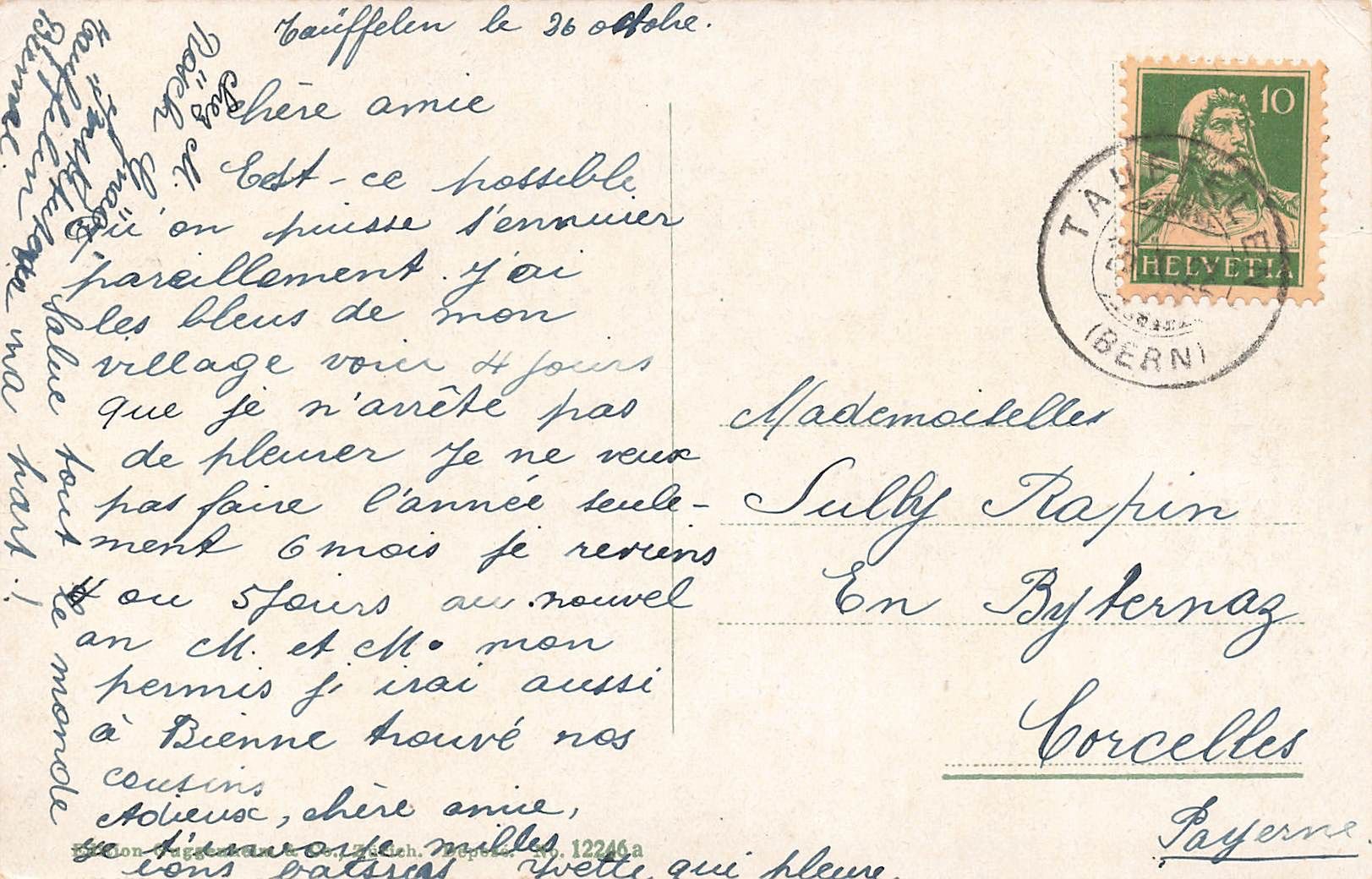 Cartoline postali: Täuffelen – Usato da Biasca venduto da Blenio71 1