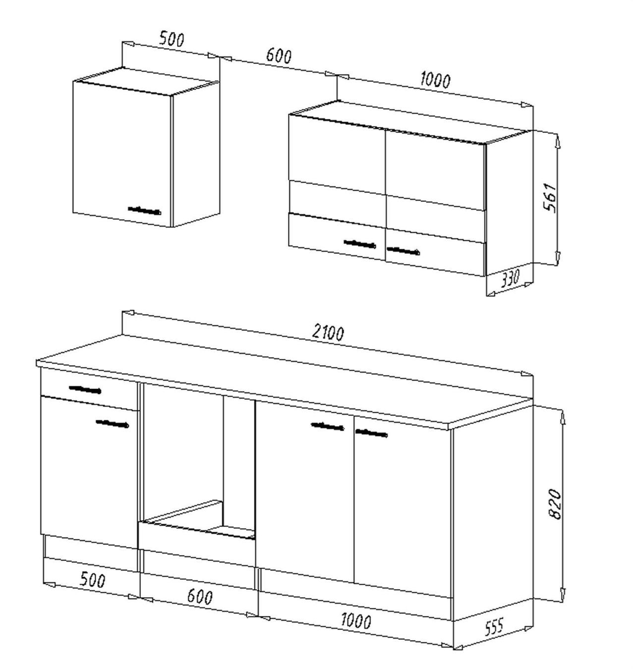 Komplettküchen: 286 Küchenzeile Singleküche 210cm E/S/G - Küche Einbauküche – Neu und originalverpackt aus Wallenwil von toesstalvertrieb 4