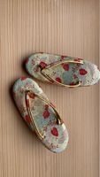 Goldbestickte japanische Kindergeisha Sandalen,19cm, Vintage