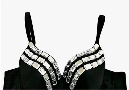BH Bustier Oberteil schwarz mit Strass S-M Vimoli neu