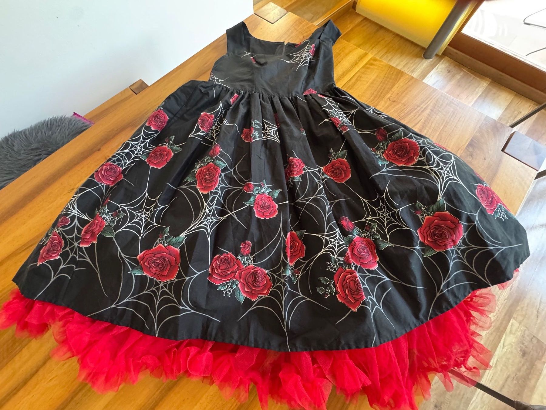 Vestiti: Hell Bunny Rockabilly Gothic Kleid L optional mit Petticoat – Usato da Meiringen venduto da Jackwashere