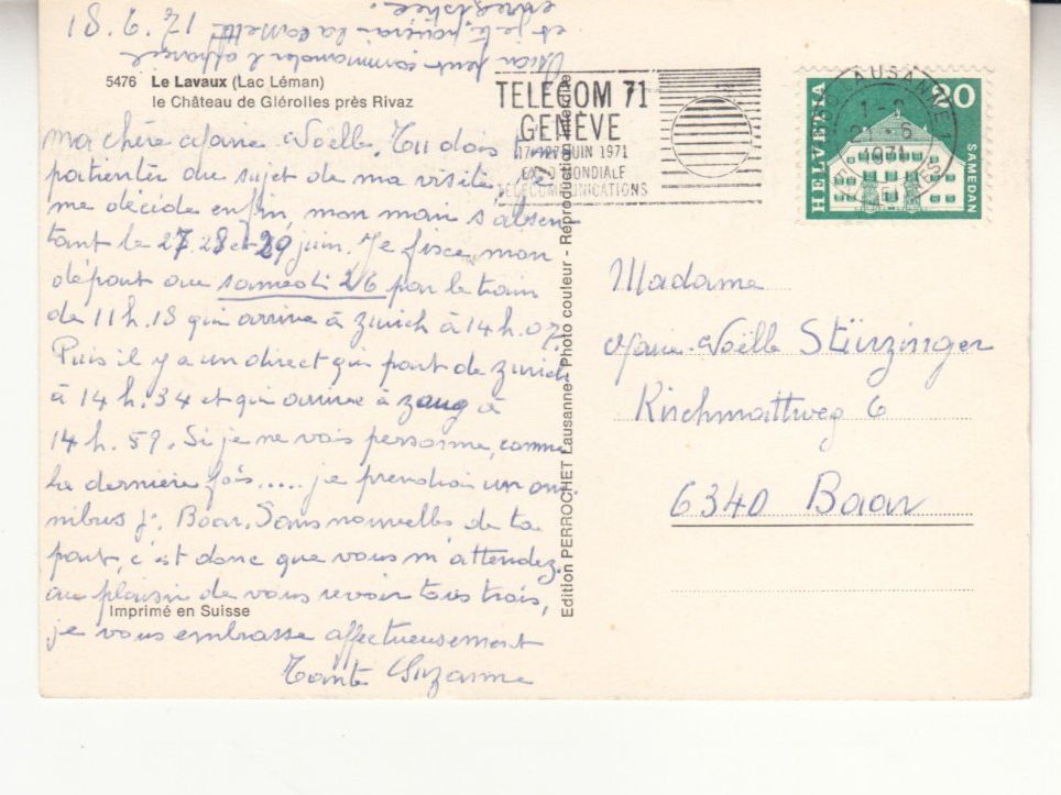 Ansichtskarten: Lavaux 1971 – Gebraucht aus Bürglen TG von StampGraf 1