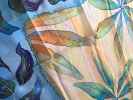 Handbemalter Seidenschal / Seidentuch / Seidenfoulard 7-74-Q