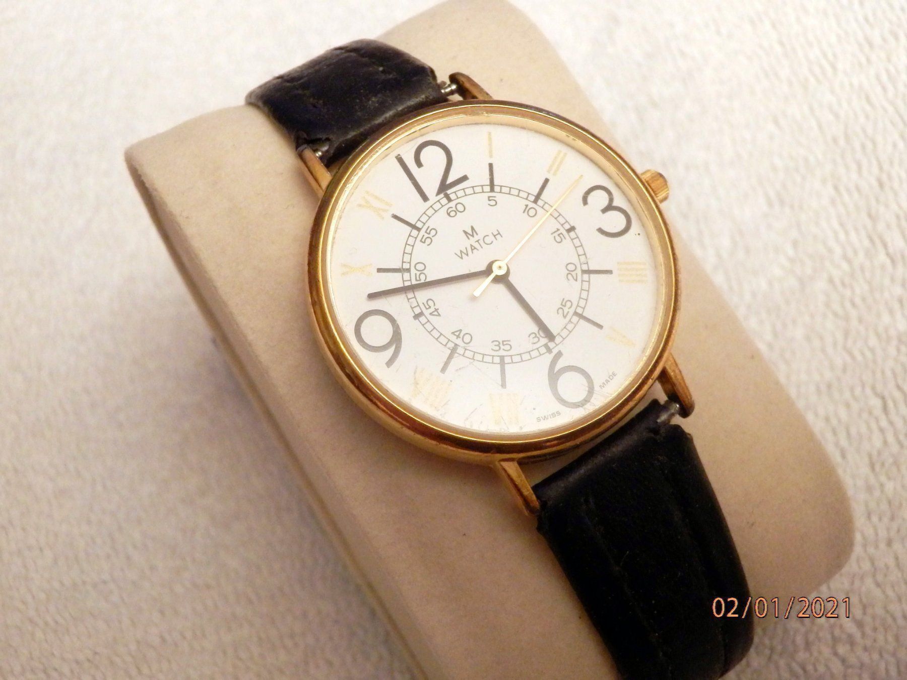 Mondaine Uhren: M-Watch, Mondain, Herren, Quartz, 34mm – Gebraucht aus Ueberstorf von dinbau