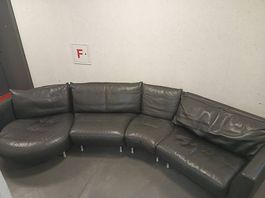 Artanova Leder Sofa schwarz