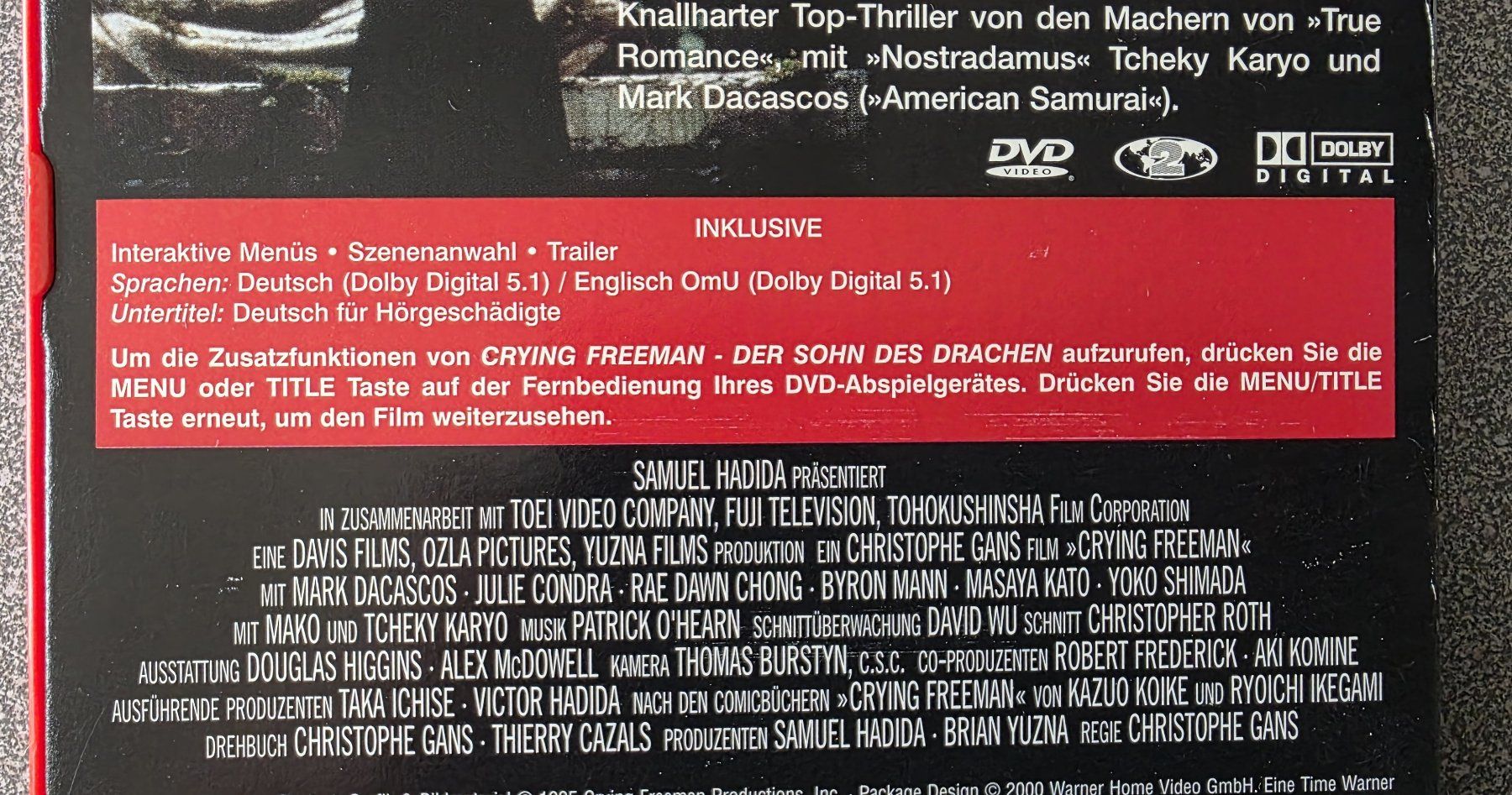 Tous les DVDs: DVD Crying Freeman - Der Sohn des Drachen – D'occasion à Oetwil am See par fineli2 1
