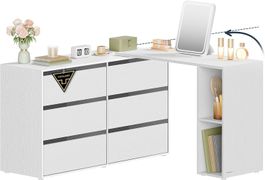 Kommode Schrank Schminktisch Kosmetiktisch mit Regal LUISA