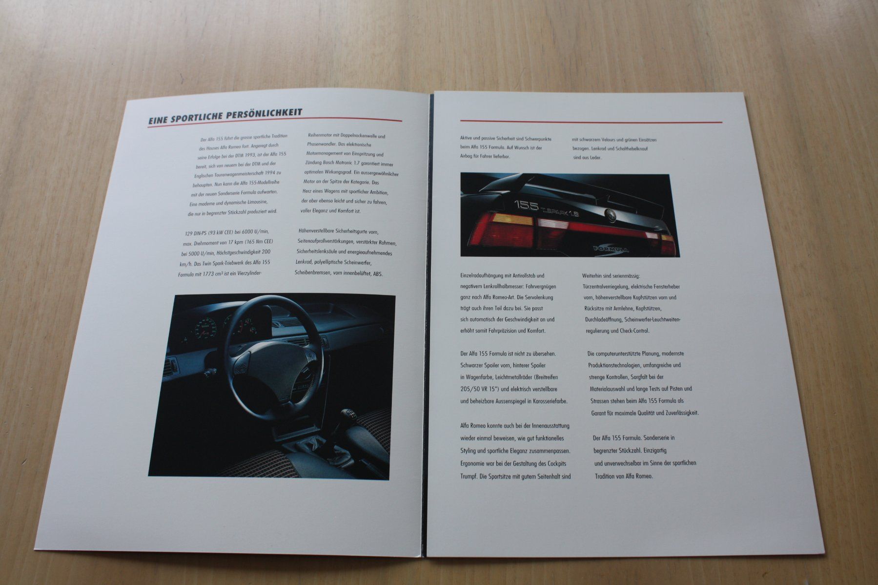 Alfa Romeo Documenti: Alfa Romeo 155 Formula CH-Prospekt – Usato da Wikon venduto da erwin400 1