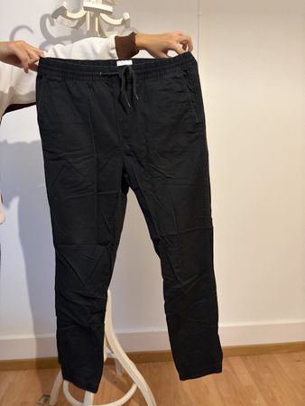 H&M Hose schwarz Baumwollmix elastischer Bund, Grösse S