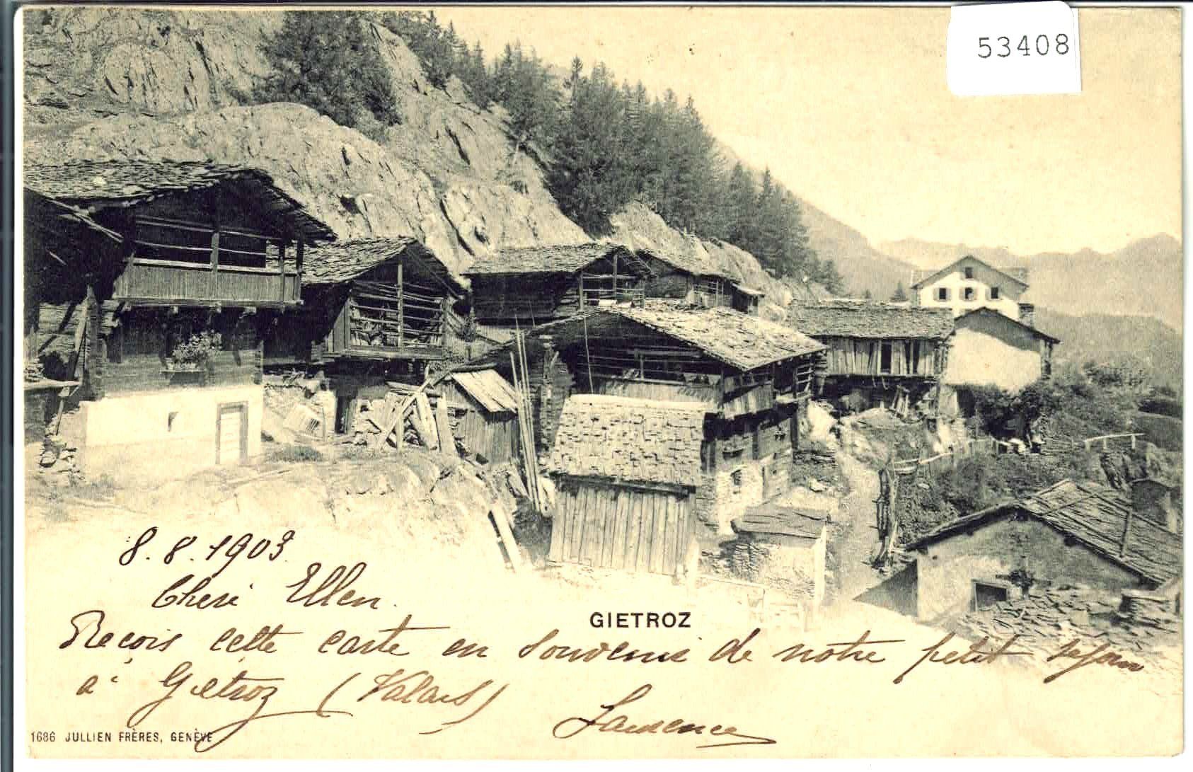 Cartes postales: Gietroz - Vue generale – D'occasion à Ettingen par Kartenplanet