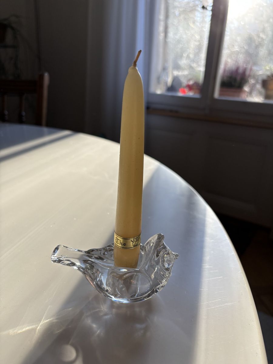 Rosenthal Kerzenständer: Glasspatz Kerzenhalter, Rosenthal – Gebraucht aus Bern von Himmelsherold