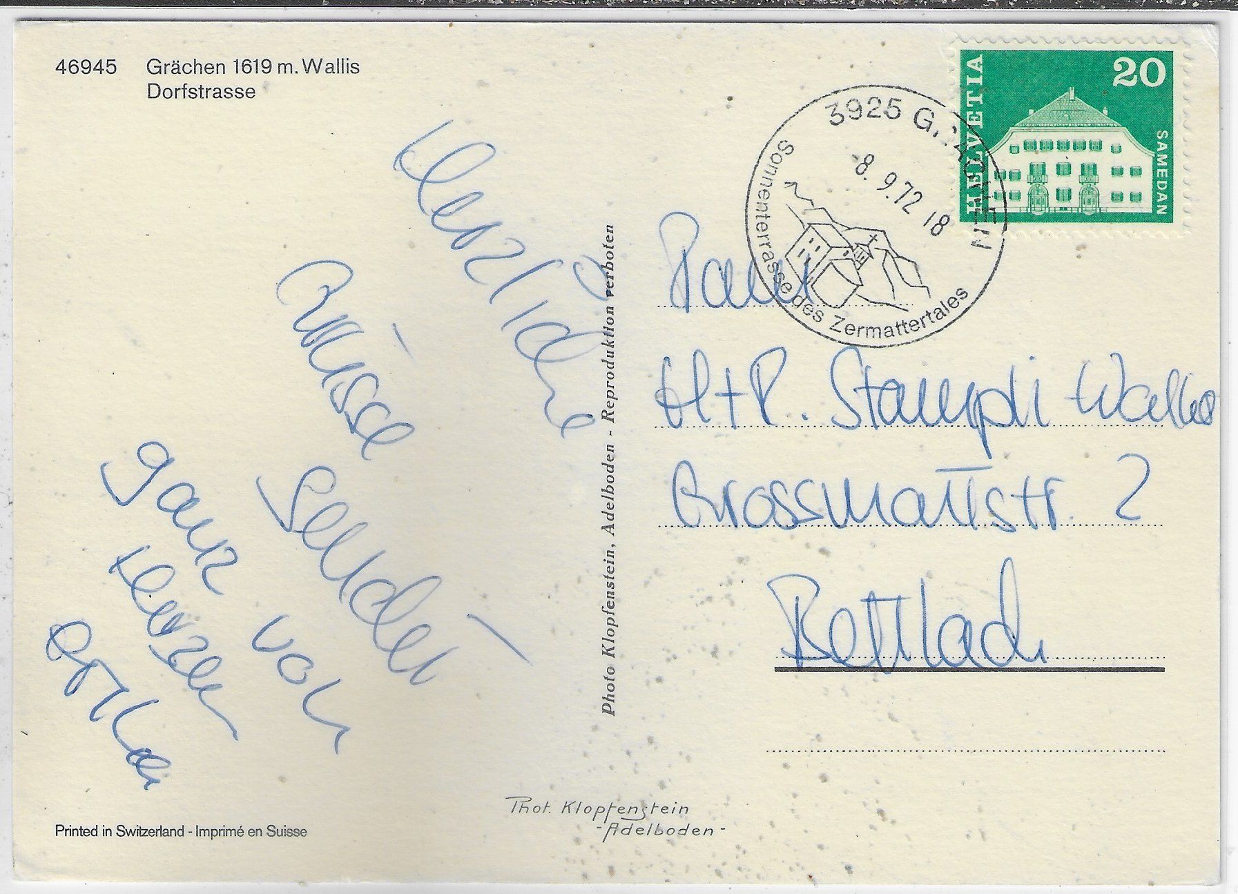 Cartoline postali: Grächen - Dorfstrasse – Usato da Ettingen venduto da Kartenplanet 1