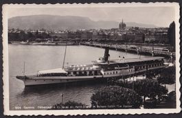 Genève Débarcadère avec Bateau Dampfschiff "La Suisse"