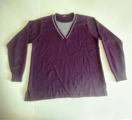 Schicker Damenpullover, Gr. S-M Lila, gestreift, Herbst