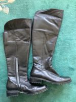 Schöne Damenstiefel schwarz Leder Grösse 36