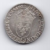 (380) Frankreich, ½ Ecu 1662, ss