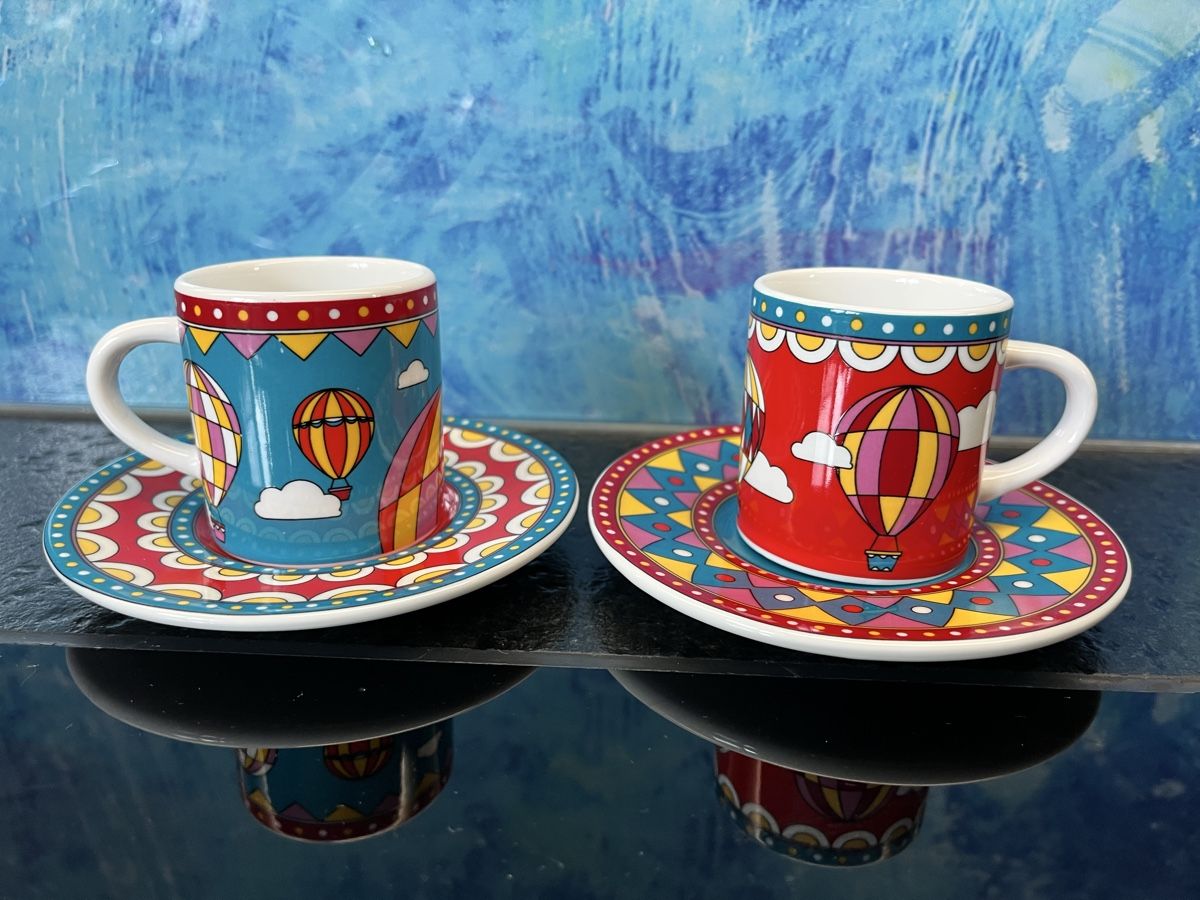 Bialetti Tazze: 2 Bialetti Espressotassen Unterteller Espresso Dessert – Usato da Frauenfeld venduto da Babytimmy 1