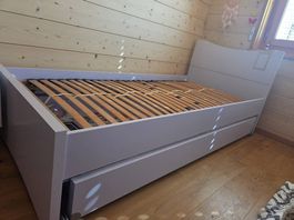 Lit Gautier + sommier  avec grand tiroir de rangement