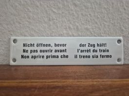 Emailschild Verboten Achtung Bahn Zug Tram Emaille Schild
