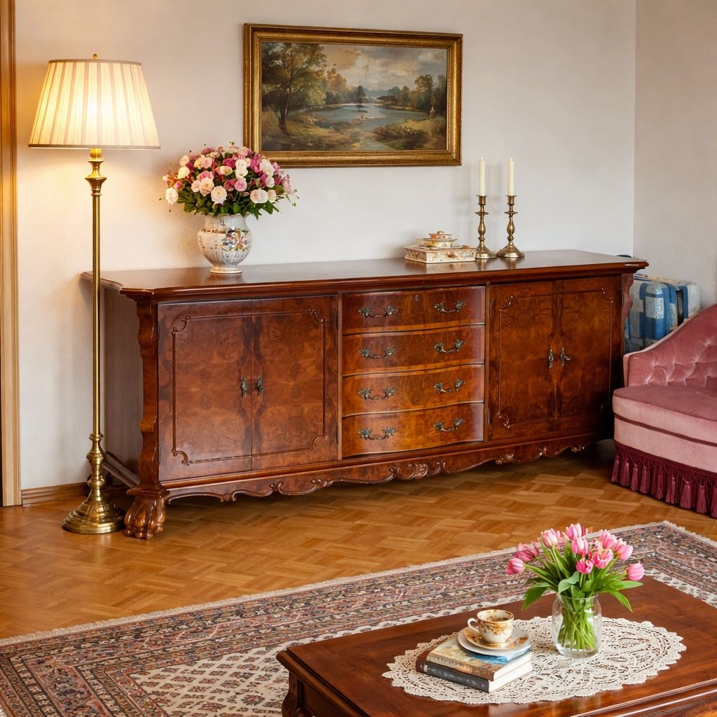 Cassettiere: Barock Rokoko Kommode Sideboard Nussbaum Herrenzimmer – Usato da Gemünden venduto da GEUENWALD 9