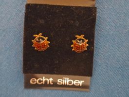 Ohrstecker Marienkäfer echt Silber neu ungetragen